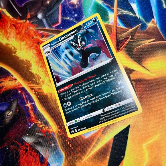 Pokémon Galarian Obstagoon Black Star Promo Holo card Champions Path - Picture 1 of 3